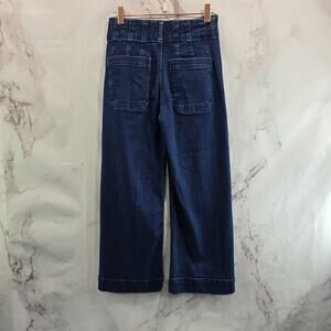 Anthropologie Jeans Womens 25 P Colette High Rise Denim Maeve Dark Wide Leg Crop